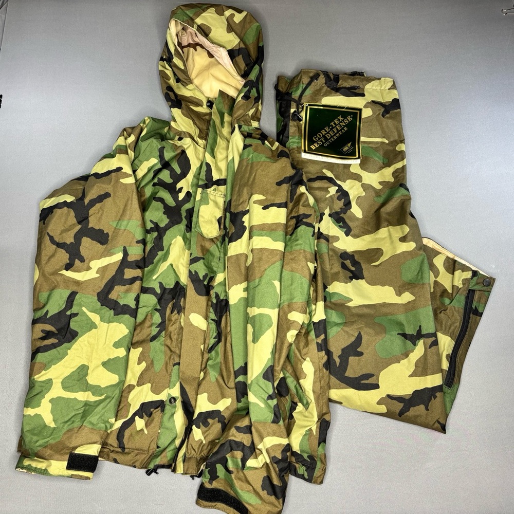 Log House Designs Parka Mens Large Rain Jacket Pants Reversible Woodland Camo